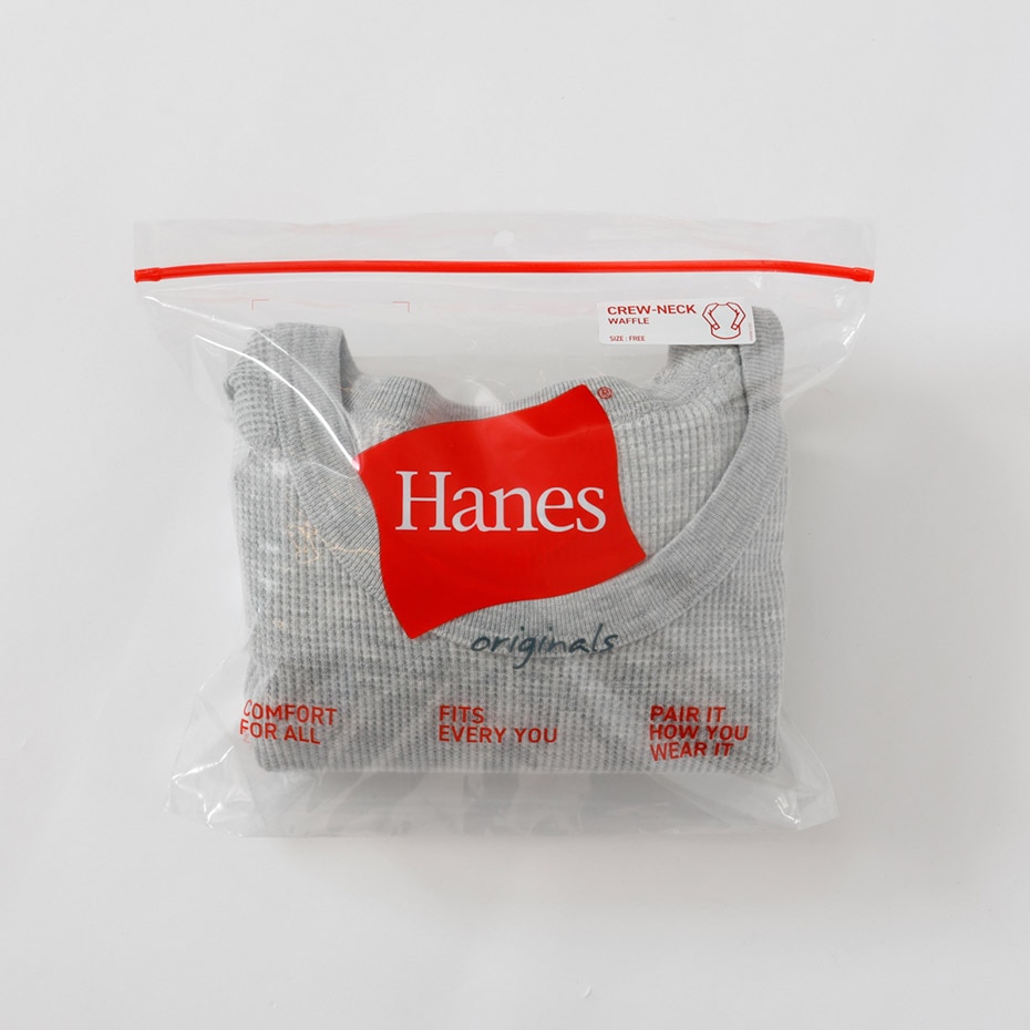 Hanes originals ワッフルクルーネックロングスリーブTシャツ 25FW ヘインズ(HW4-C501)