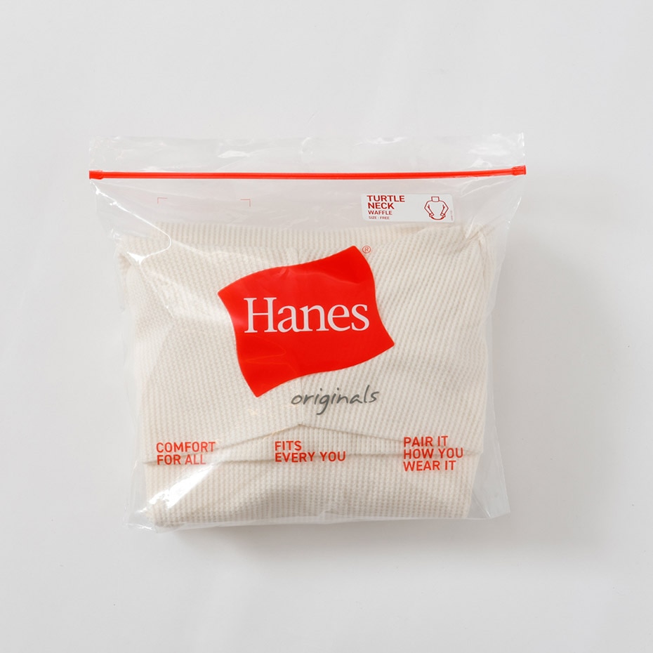 Hanes originals ワッフルタートルネックロングスリーブTシャツ 25FW ヘインズ(HW4-C502)