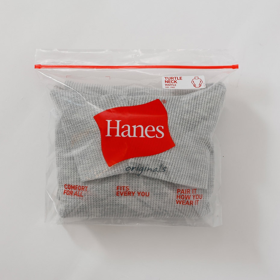 Hanes originals ワッフルタートルネックロングスリーブTシャツ 25FW ヘインズ(HW4-C502)