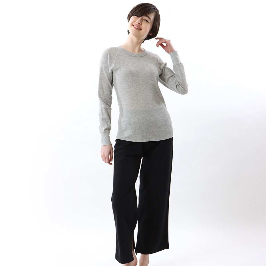 ウィメンズ サーマルクルーネックTシャツ 19FW Hanes Undies ヘインズ(HW4-Q501)
