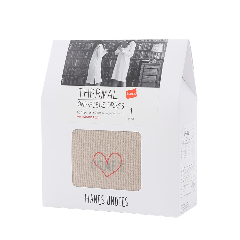 ウィメンズ サーマル ワンピースドレス 20FW Hanes UNDIES ヘインズ(HW4-Q503)