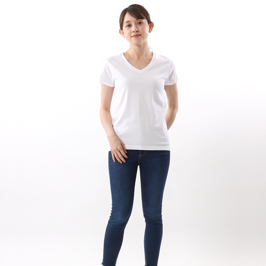 ウィメンズ ジャパンフィット【2枚組】VネックTシャツ 5.3oz 20FW Japan Fit for HER ヘインズ(HW5315)