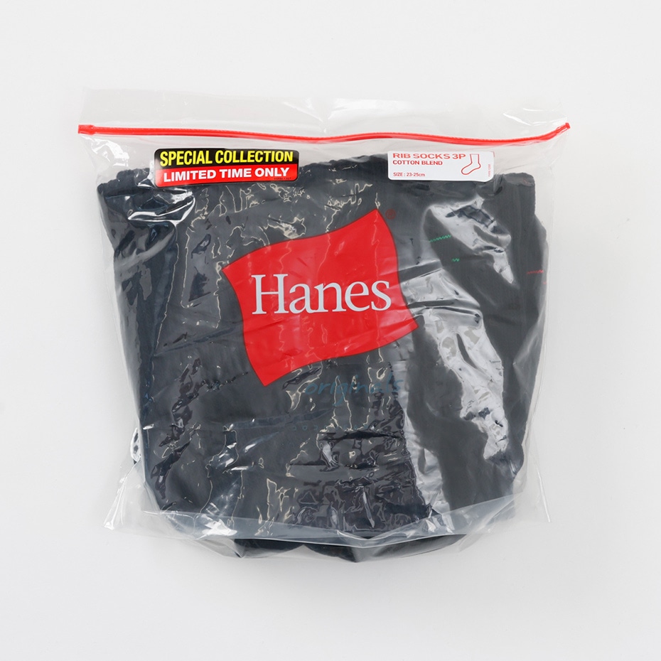 ウィメンズ 3足組 Hanes originalsロークルーソックス by THE DODO JEAN【ハーフパイル】25FW ヘインズ(HWSCC001)