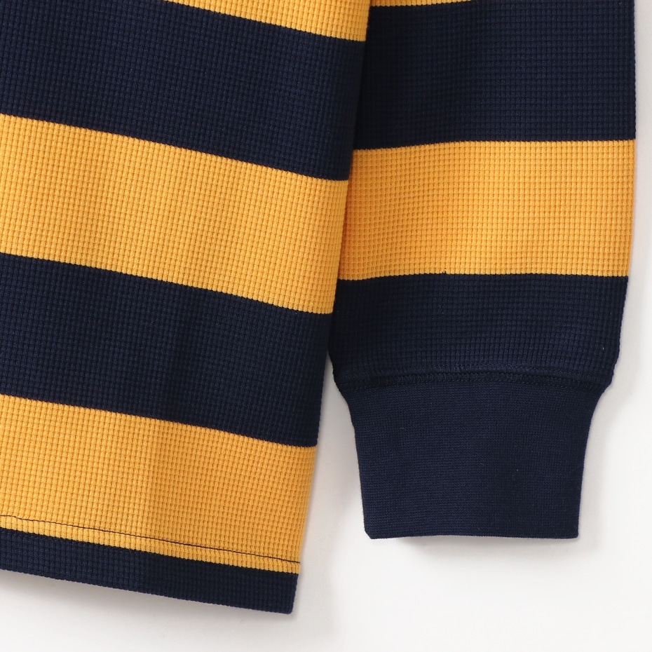 ラグビー ストライプ ロングスリーブ ワッフルTシャツ ポロ ラルフ ローレン(RM8-N302)