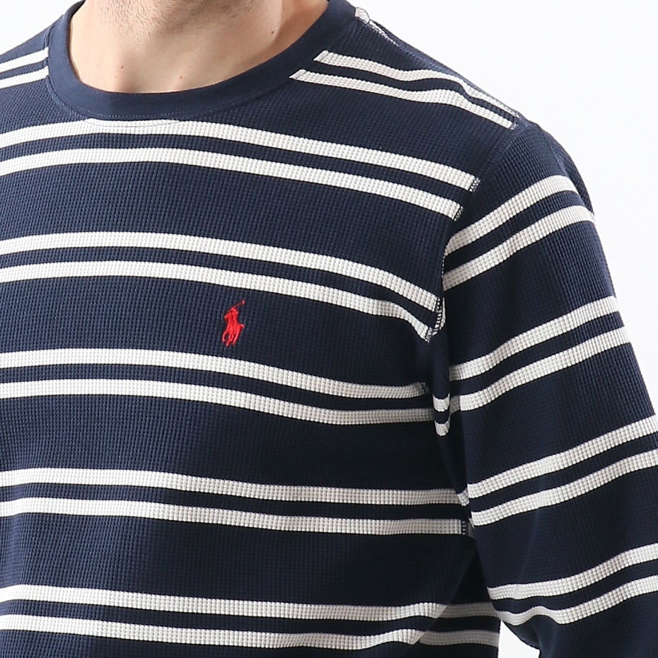 ストライプ ロングスリーブ ワッフルTシャツ 20FW ポロ ラルフ ローレン(RM8-S303)