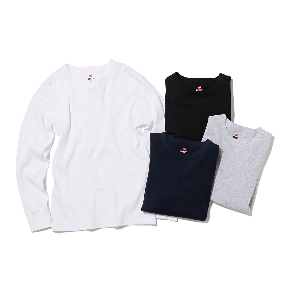 ビーフィーサーマルクルーネックロングスリーブTシャツ 19FW BEEFY-T ヘインズ(HM4-Q103)