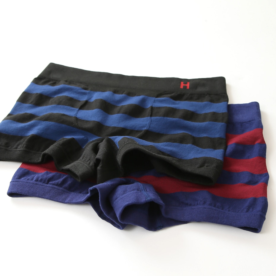 ボーダーシームレスボクサー 18FW Hanes H ヘインズ(HM6-N150)