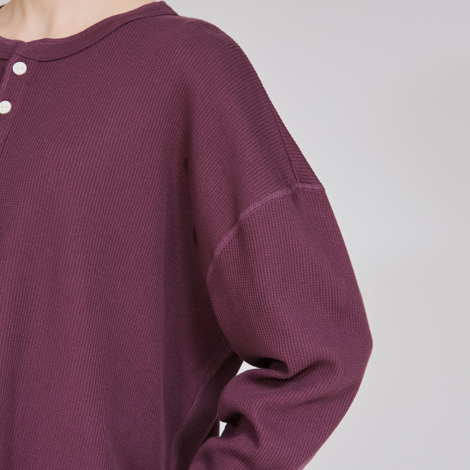Hanes originals ワッフルヘンリーネックロングスリーブTシャツ 25FW ヘインズ(HW4-C104)