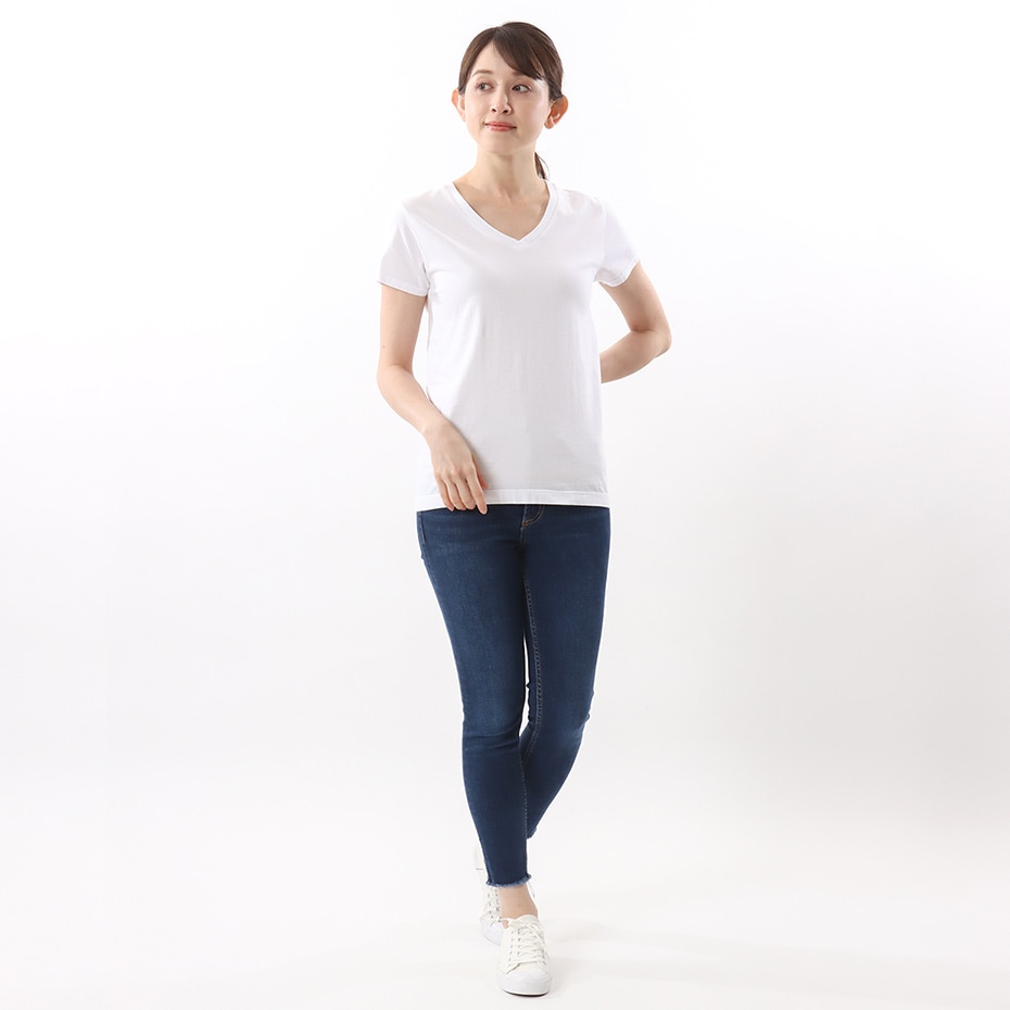 ウィメンズ ジャパンフィット【2枚組】VネックTシャツ 5.3oz 20FW Japan Fit for HER ヘインズ(HW5315)
