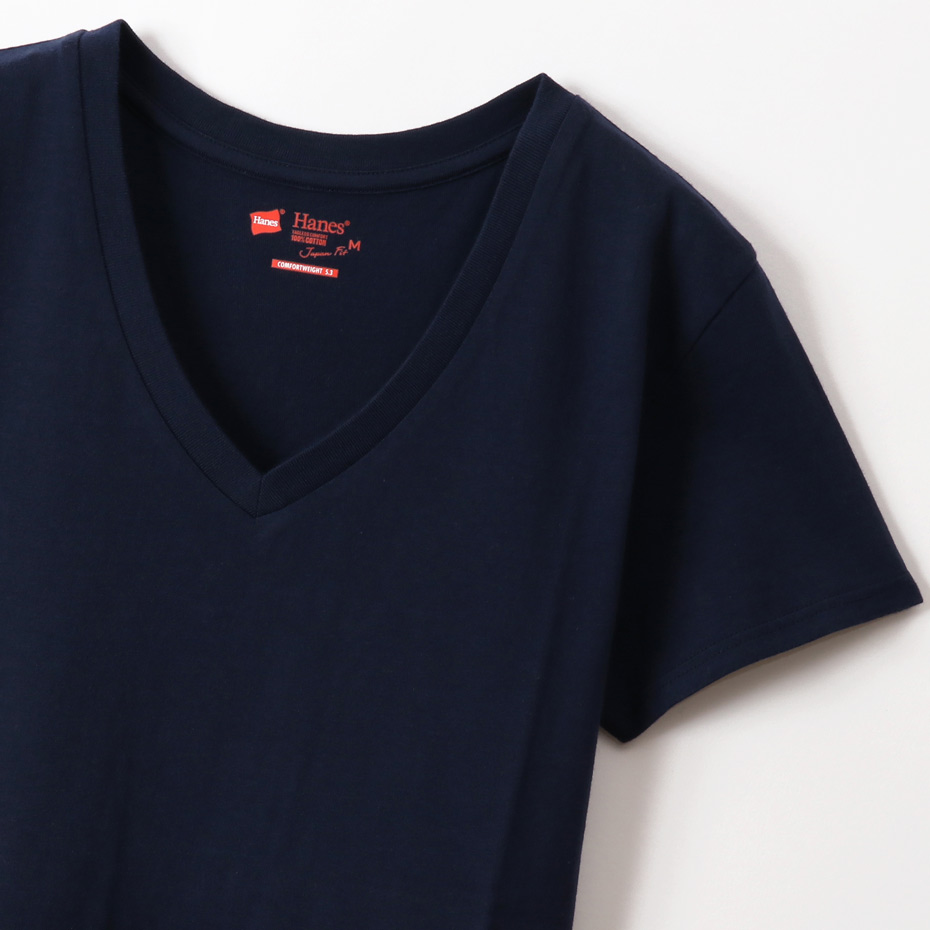 ウィメンズ ジャパンフィット【2枚組】VネックTシャツ 5.3oz 20SS Japan Fit for HER ヘインズ(HW5325)