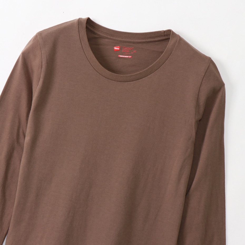 ウィメンズ ジャパンフィット【2枚組】クルーネックロングスリーブTシャツ 5.3oz 20FW Japan Fit for HER ヘインズ(HW5440)