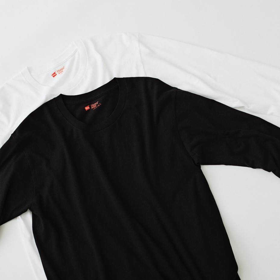 ジャパンフィット【2枚組】クルーネック長袖Tシャツ 18FW Japan Fit ヘインズ(H5420)