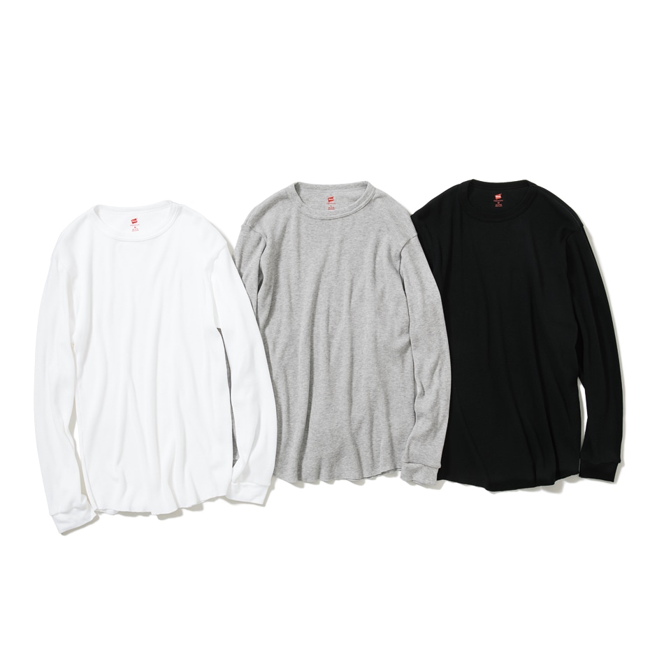 ヘインズ プレミアム クルーネック サーマル ロングスリーブTシャツ 18FW PREMIUM ヘインズ(HM4-N001)