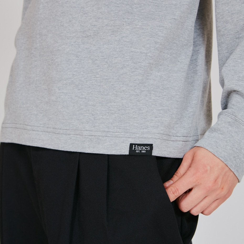 リングスパンコットンロングスリーブTシャツ 25FW ヘインズ(HM4EC201)