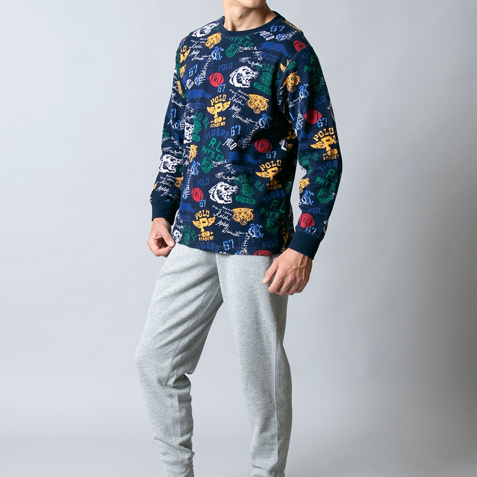 プリント ロングスリーブ ワッフルTシャツ 20FW ポロ ラルフ ローレン(RM8-S304)