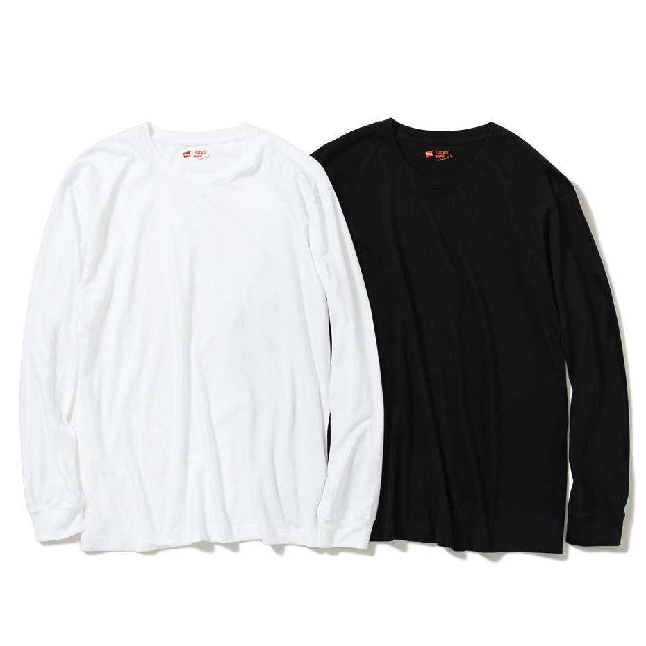 ジャパンフィット【2枚組】クルーネック長袖Tシャツ 18FW Japan Fit ヘインズ(H5420)
