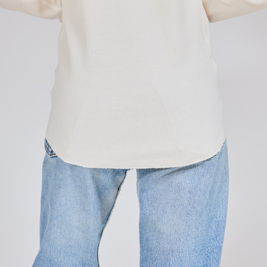 Hanes originals ワッフルクルーネックロングスリーブTシャツ 25FW ヘインズ(HW4-C501)