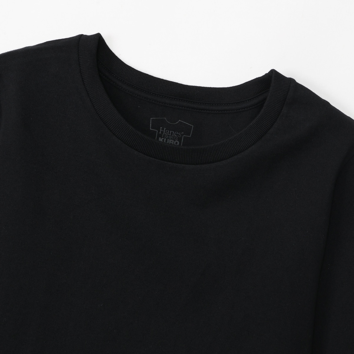 Hanes T-SHIRTS KURO for HER �N���[�l�b�N�����O�X���[�uT�V���c