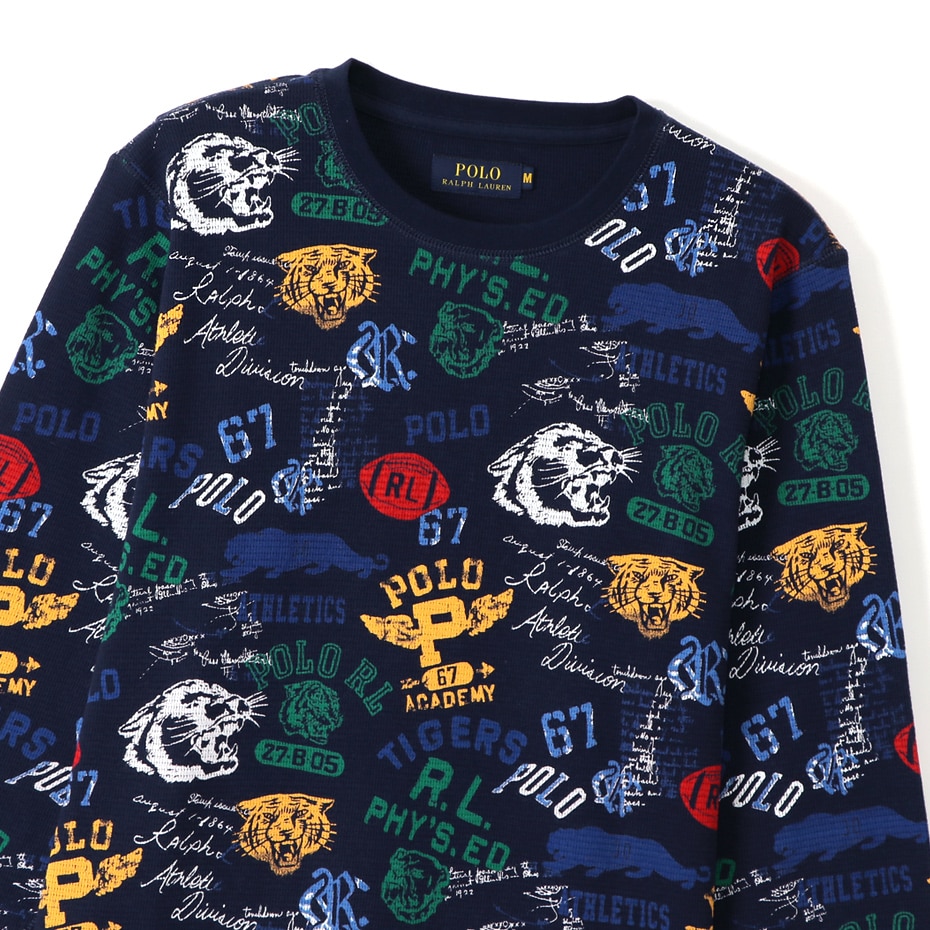 プリント ロングスリーブ ワッフルTシャツ 20FW ポロ ラルフ ローレン(RM8-S304)