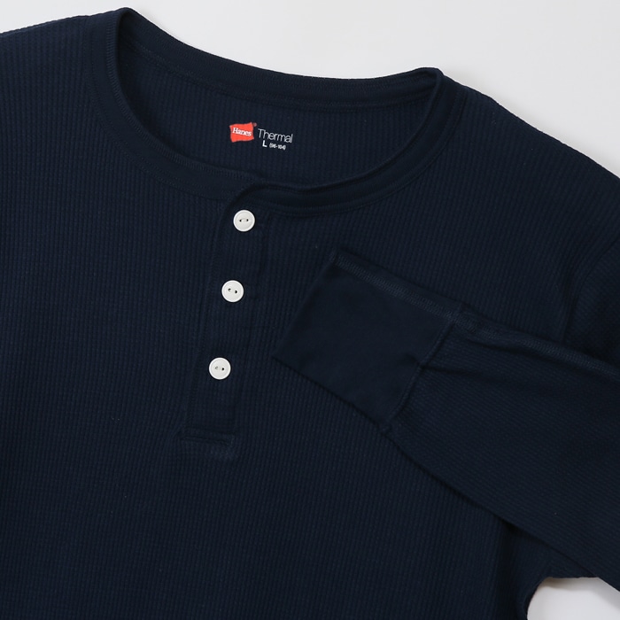 サーマルヘンリーネックロングスリーブTシャツ 17FW ヘインズ(HM4-G503)