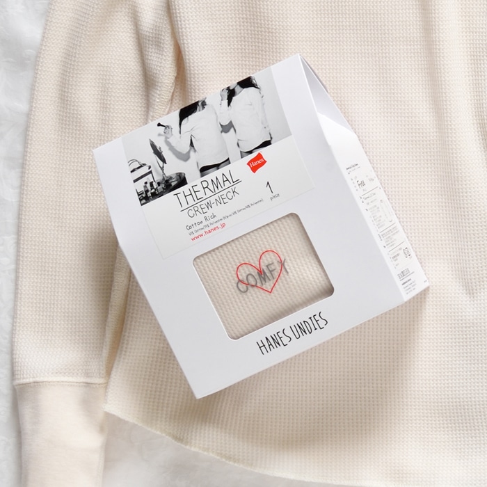 ウィメンズ サーマルクルーネック 17FW Hanes Undies ヘインズ(HW4-J501)