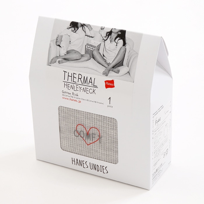ウィメンズ サーマルヘンリーネック 17FW Hanes Undies ヘインズ(HW4-J502)