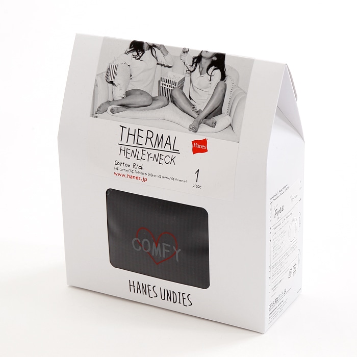 ウィメンズ サーマルヘンリーネック 17FW Hanes Undies ヘインズ(HW4-J502)