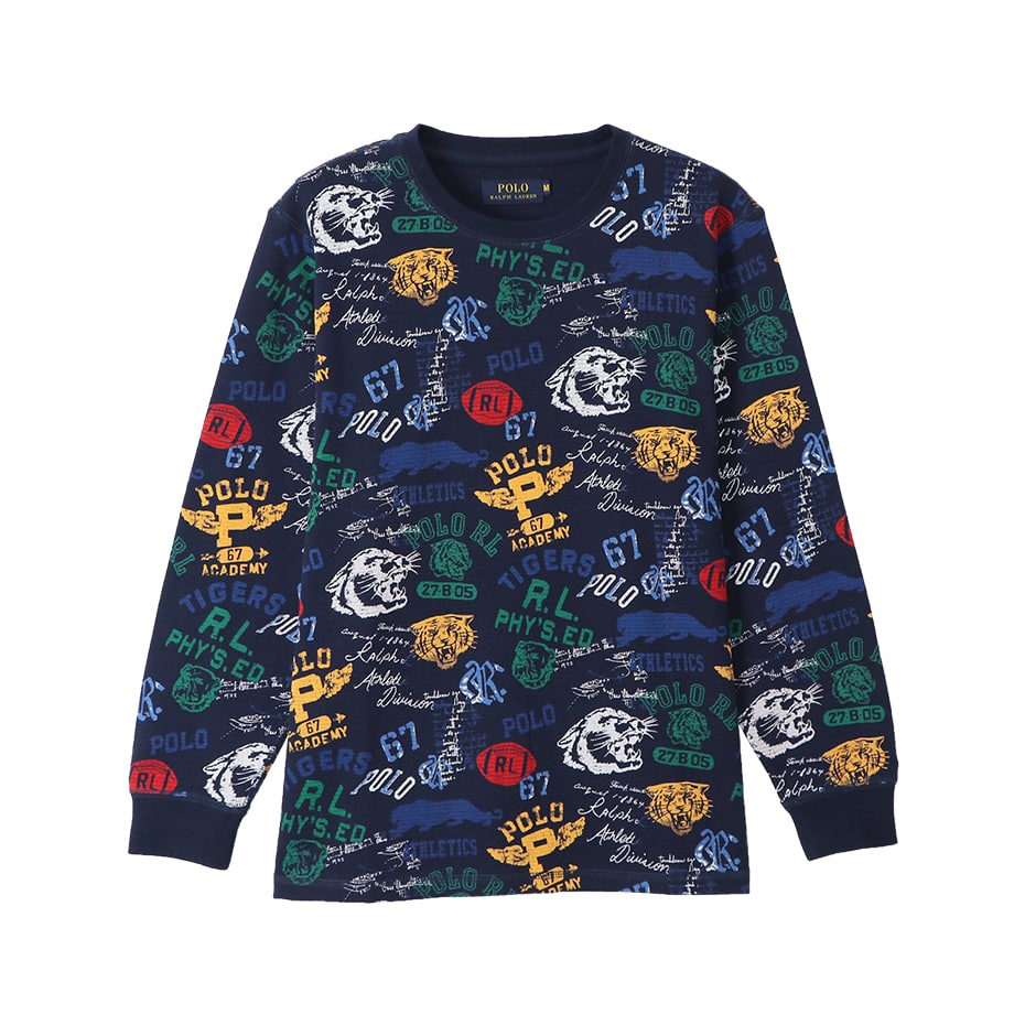 プリント ロングスリーブ ワッフルTシャツ 20FW ポロ ラルフ ローレン(RM8-S304)
