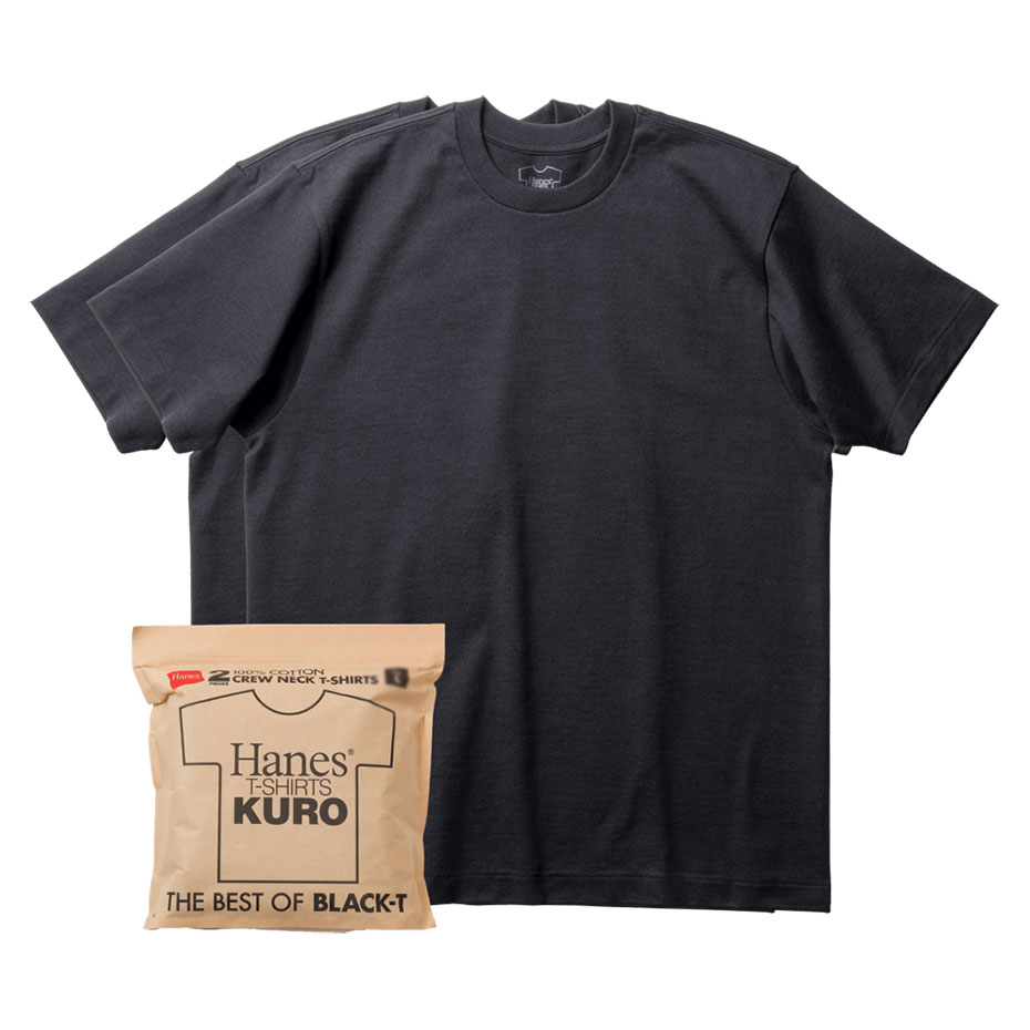 �傫���T�C�Y �Q���g Hanes T-SHIRTS KURO �N���[�l�b�NT�V���c 26SS �w�C���Y(HM1-D702)