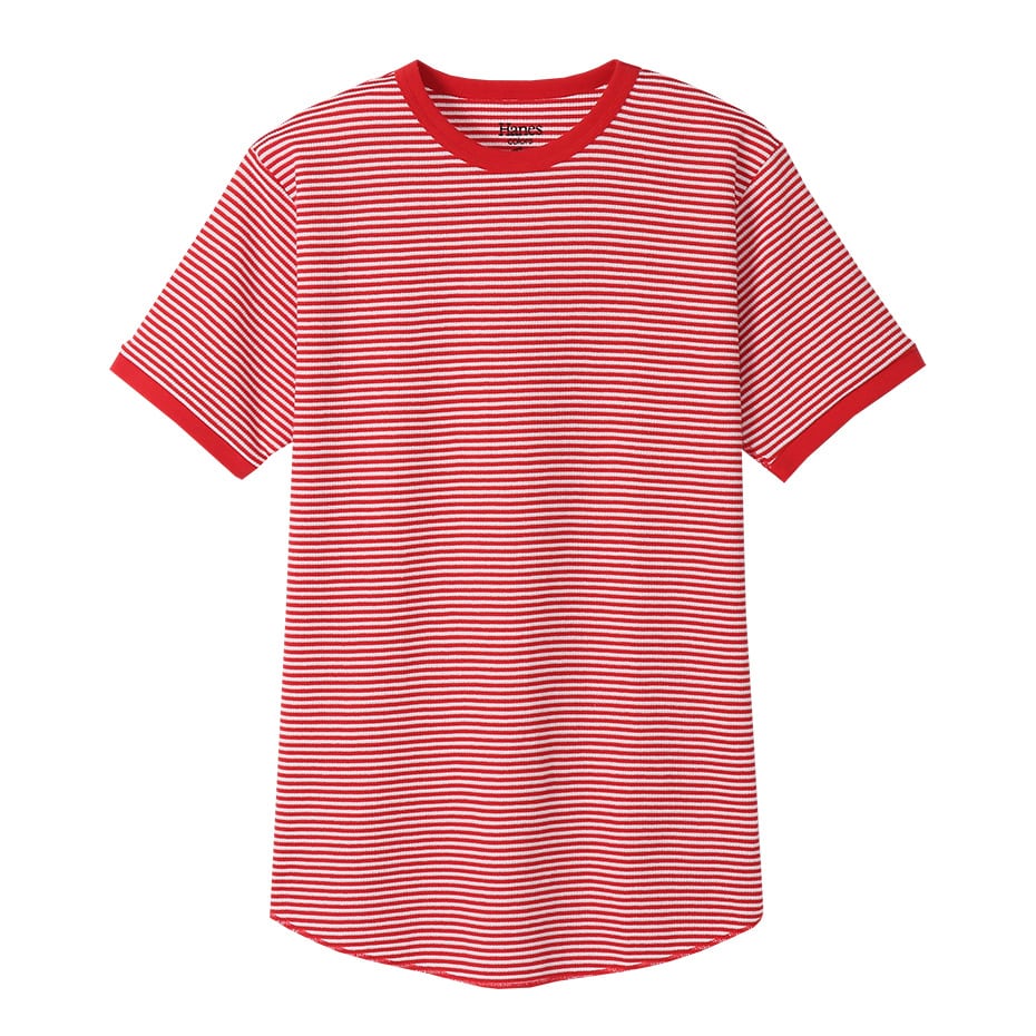 ボーダーワッフルTシャツ 20SS Hanes colors ヘインズ(HM1-R102)