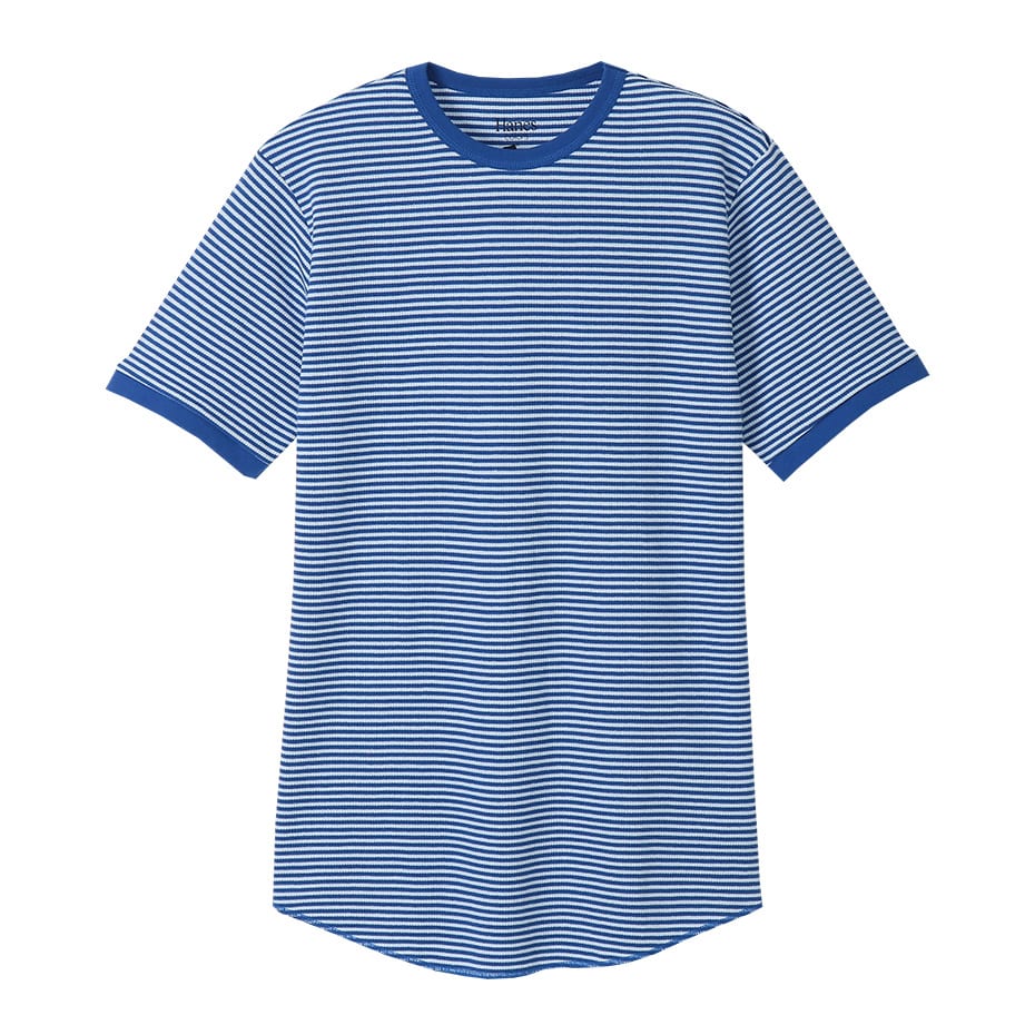 ボーダーワッフルTシャツ 20SS Hanes colors ヘインズ(HM1-R102)