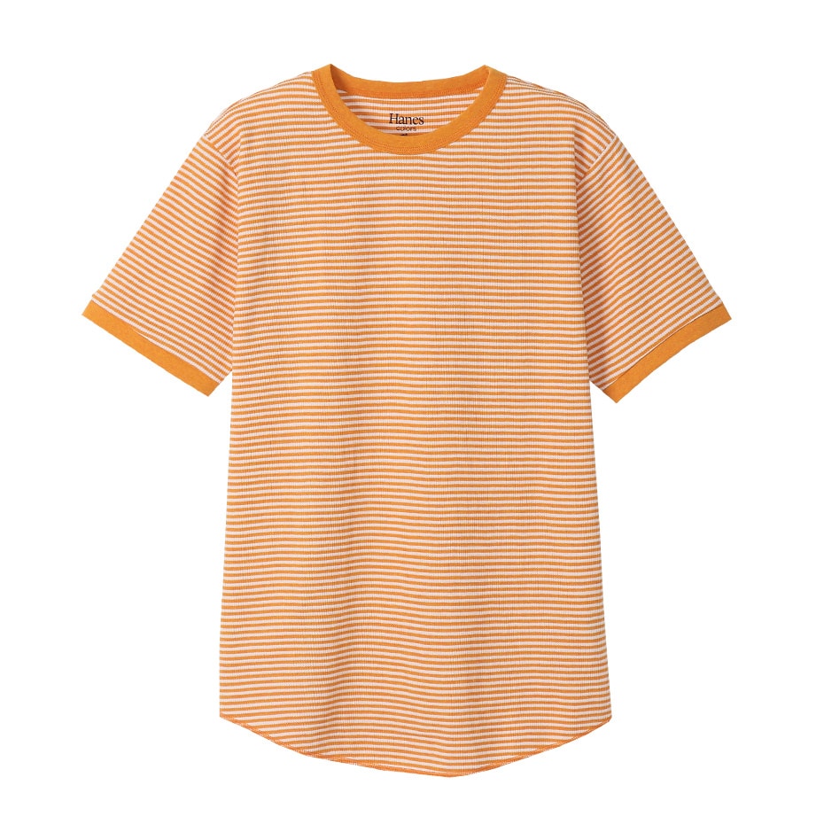 ボーダーワッフルTシャツ 20SS Hanes colors ヘインズ(HM1-R102)