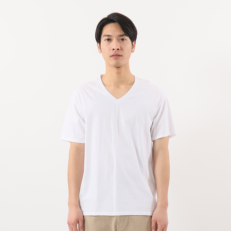 【3枚組】オープンエンドVネックTシャツ 19FW グローバルバリューライン ヘインズ(HM1EG753)