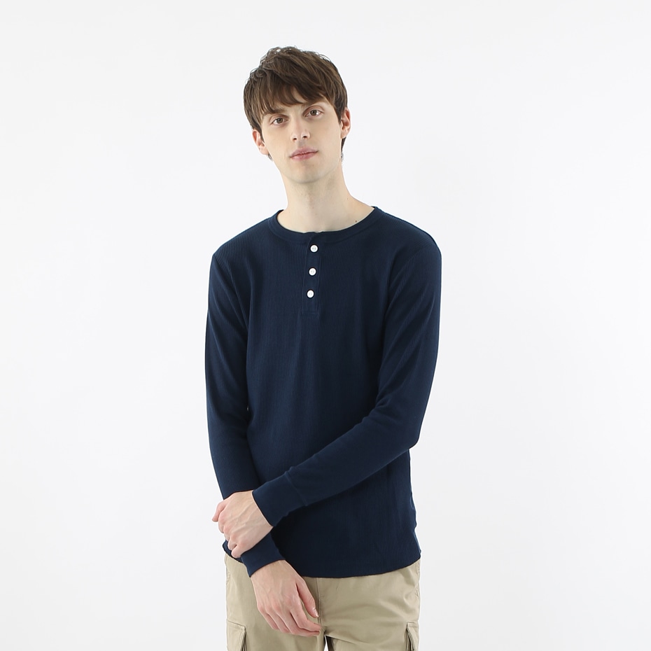 サーマルヘンリーネックロングスリーブTシャツ 17FW ヘインズ(HM4-G503)