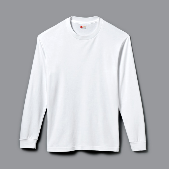 クルーネックロングスリーブTシャツ 18FW スエードニット ヘインズ(HM4-L501)