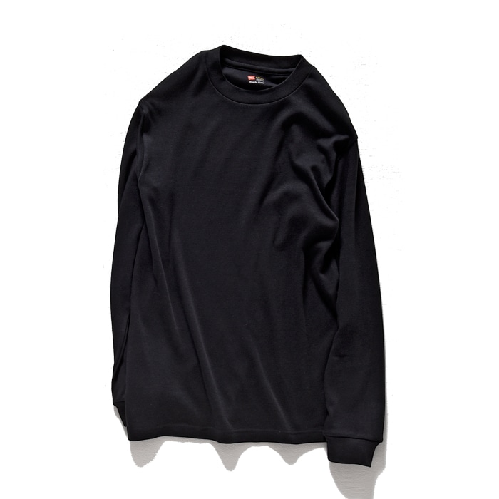 クルーネックロングスリーブTシャツ 17FW スエードニット ヘインズ(HM4-L501)
