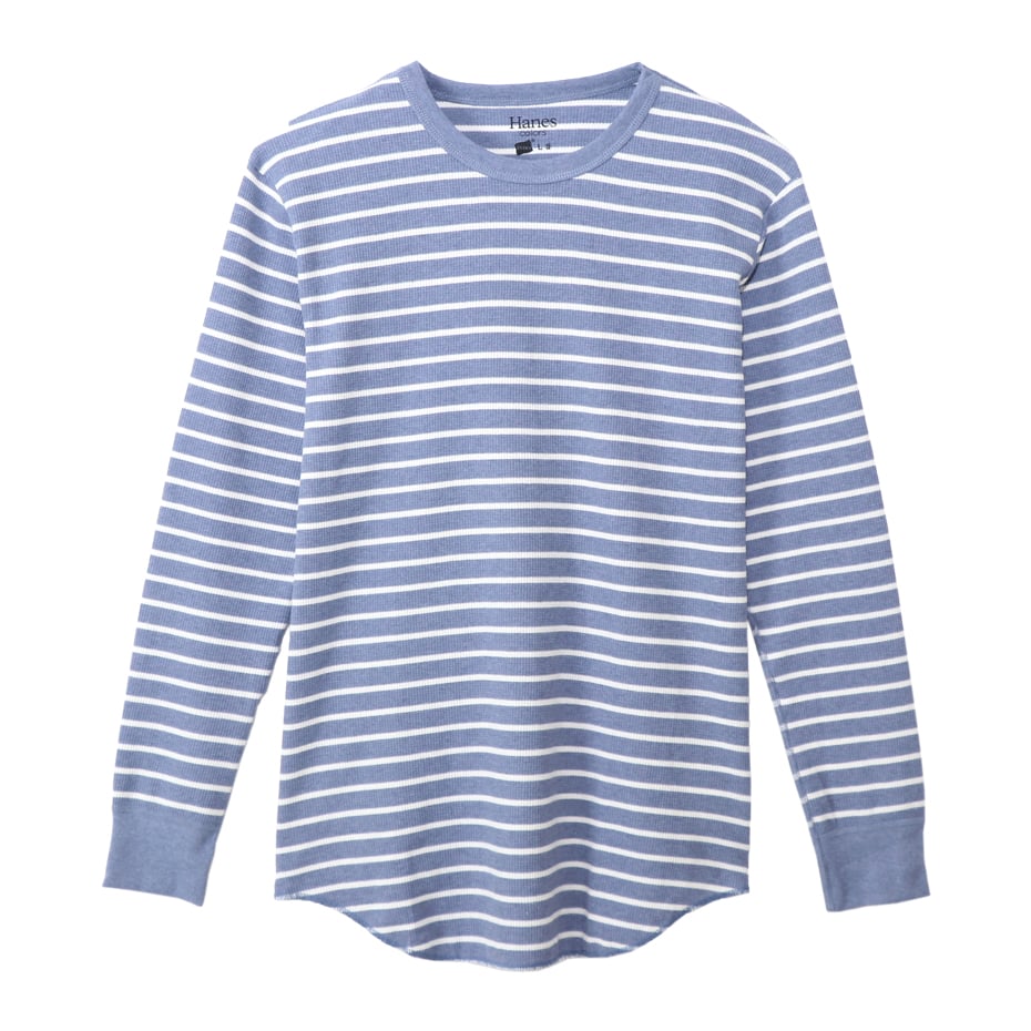ボーダーワッフルロングスリーブ 19FW Hanes colors ヘインズ(HM4-Q102)