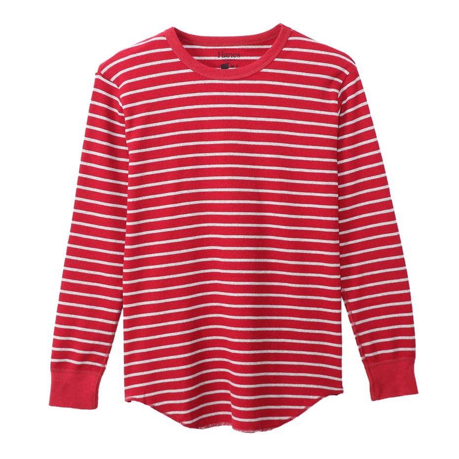 ボーダーワッフルロングスリーブ 19FW Hanes colors ヘインズ(HM4-Q102)