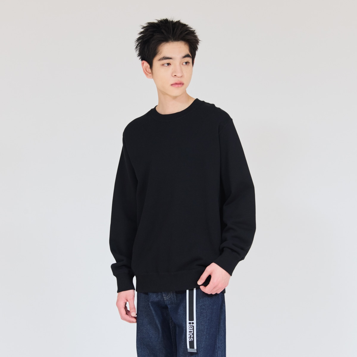 Hanes SWEATS KURO �N���[�l�b�N�X�E�F�b�g�V���c