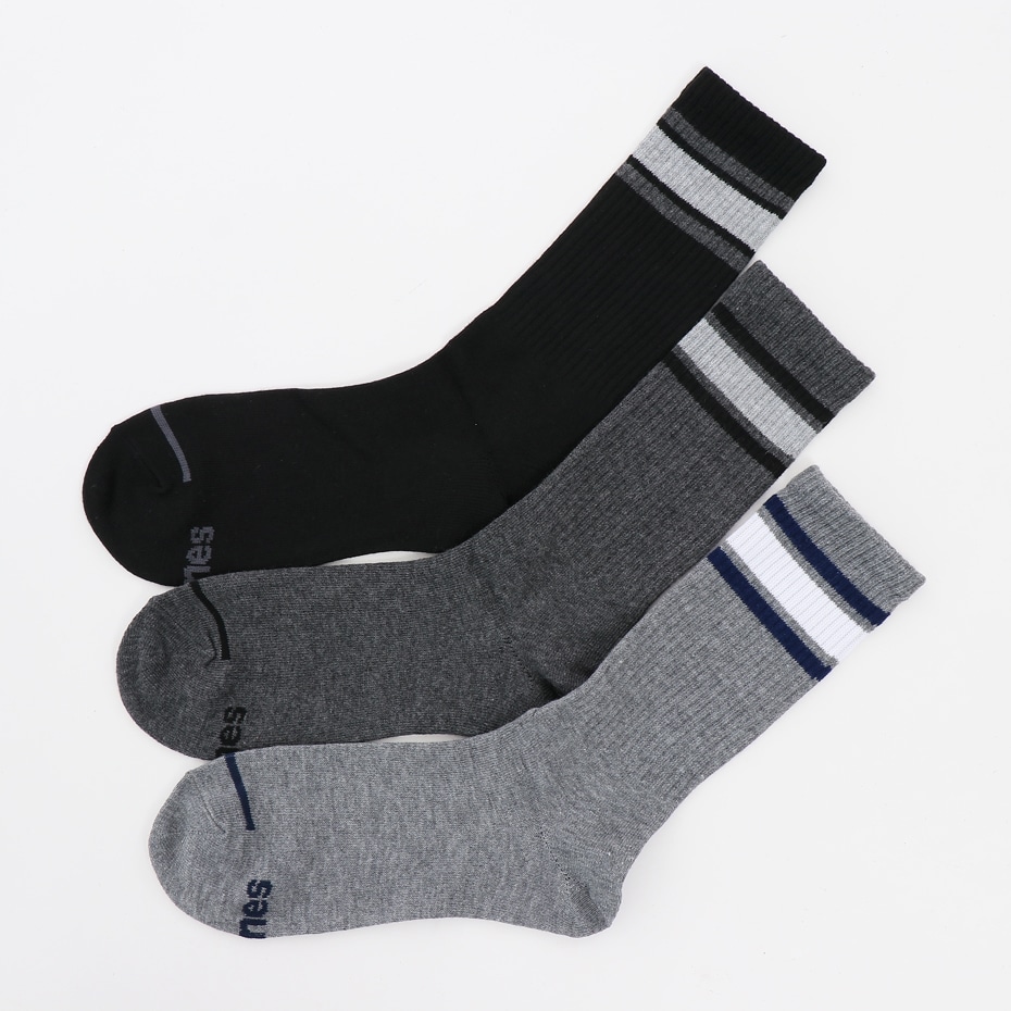 3足組 フルレングスソックス ライン【ノンパイル】 18FW ヘインズ(HMSCK009S)