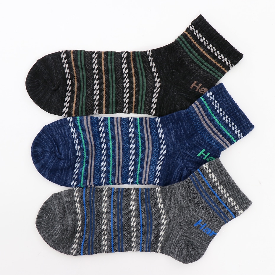 3足組 クォーターレングスソックス【ノンパイル】 19SS ヘインズ(HMSCK222S)