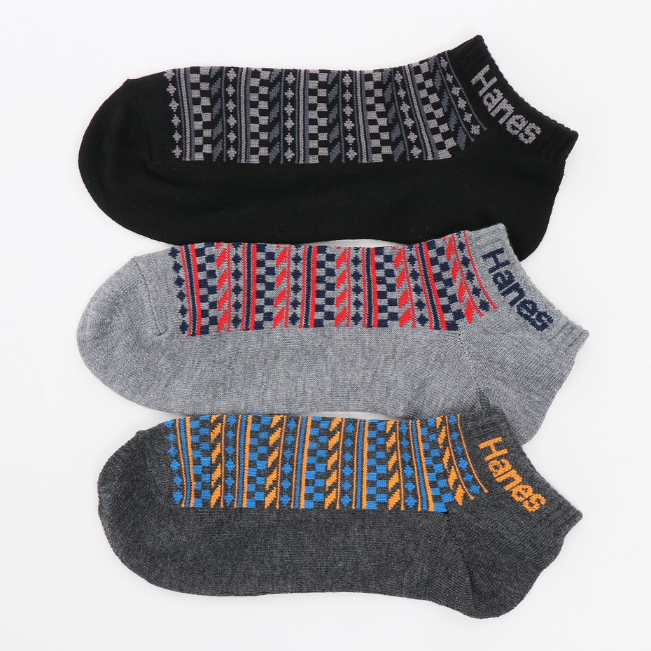 3足組 ショートレングスソックス 切替【ノンパイル】 18FW ヘインズ(HMSCK313S)