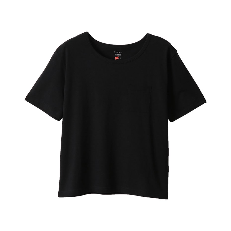 ウィメンズ クロップド ポケットTシャツ Hanes THE TEE BAR ヘインズ(HW1-R204)