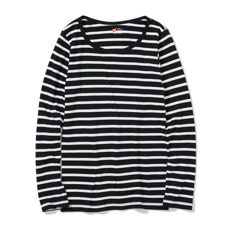 ウィメンズ クルーネックロングスリーブTシャツ 18FW スエードニット ヘインズ(HW4-N503)