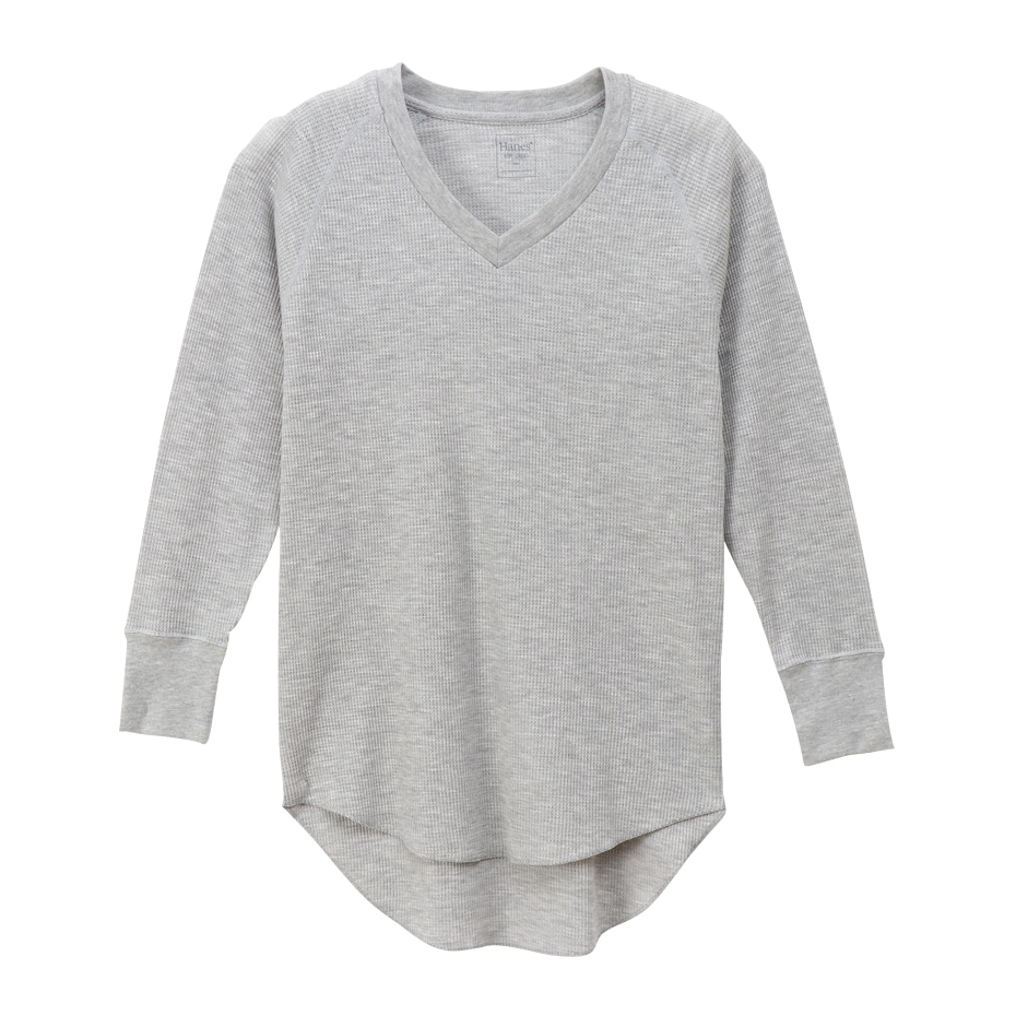ウィメンズ サーマル VネックTシャツ 19FW Hanes Undies ヘインズ(HW4-Q502)