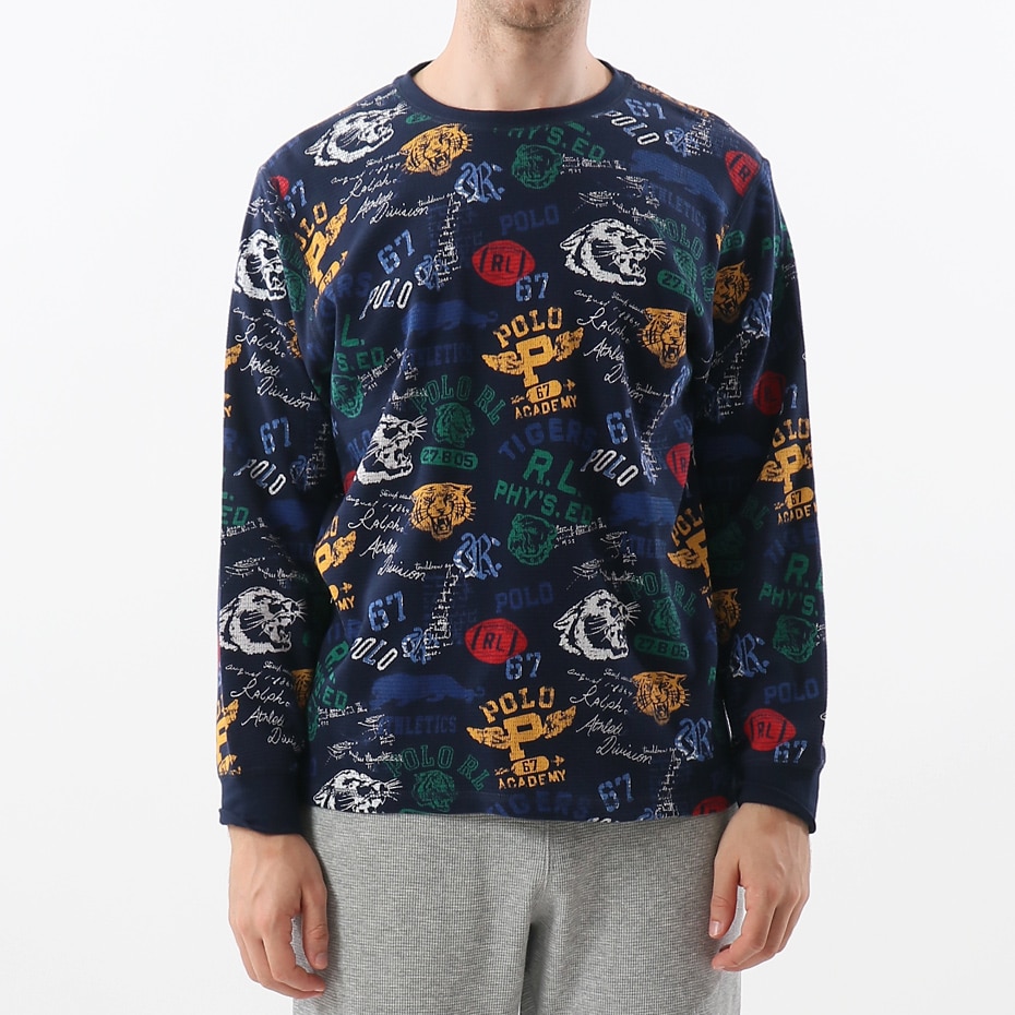 プリント ロングスリーブ ワッフルTシャツ 20FW ポロ ラルフ ローレン(RM8-S304)