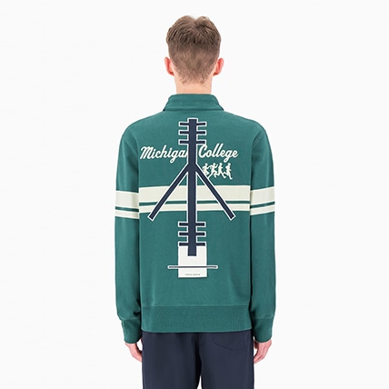half zip college sweatshirt