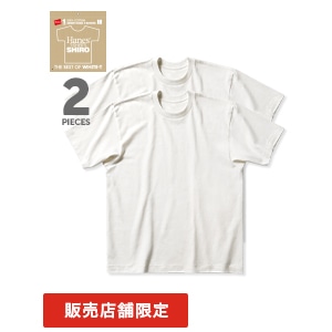 2P Hanes T-SHIRTS SHIRO �N���[�l�b�NT�V���c