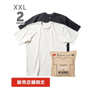 �傫���T�C�Y 2���g Hanes T-SHIRTS SHIRO/KURO �N���[�l�b�NT�V���c 26SS �w�C���Y(HM1-D703)