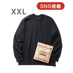 �傫���T�C�Y Hanes T-SHIRTS KURO �N���[�l�b�N�����O�X���[�uT�V���c 26SS �w�C���Y(HM4-D202)